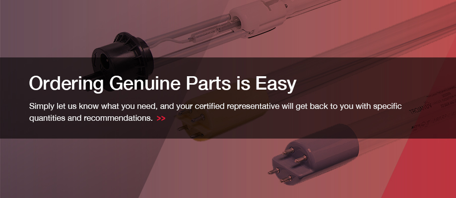 In addition to proper operation and maintenance, ensuring that your TrojanUV system continues to operate effectively and efficiently is dependent on the use of genuine TrojanUV parts.